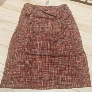 BCBGMaxAzria Red Patterned Pencil Skirt